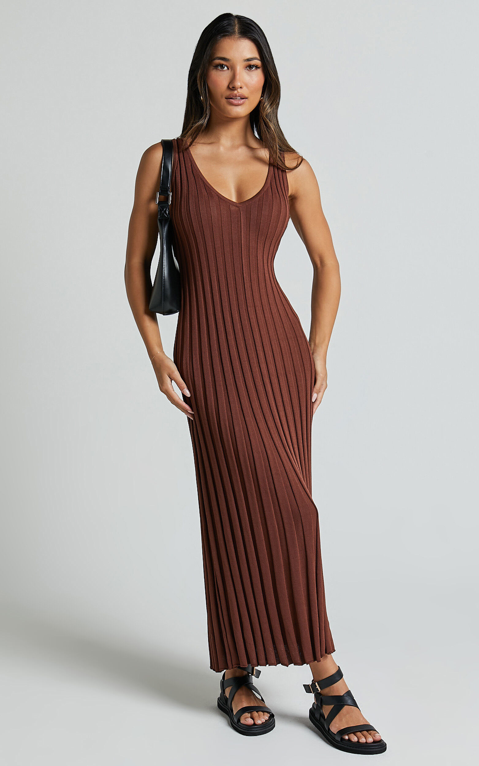 Maya v neck sleeveless midi dress sales