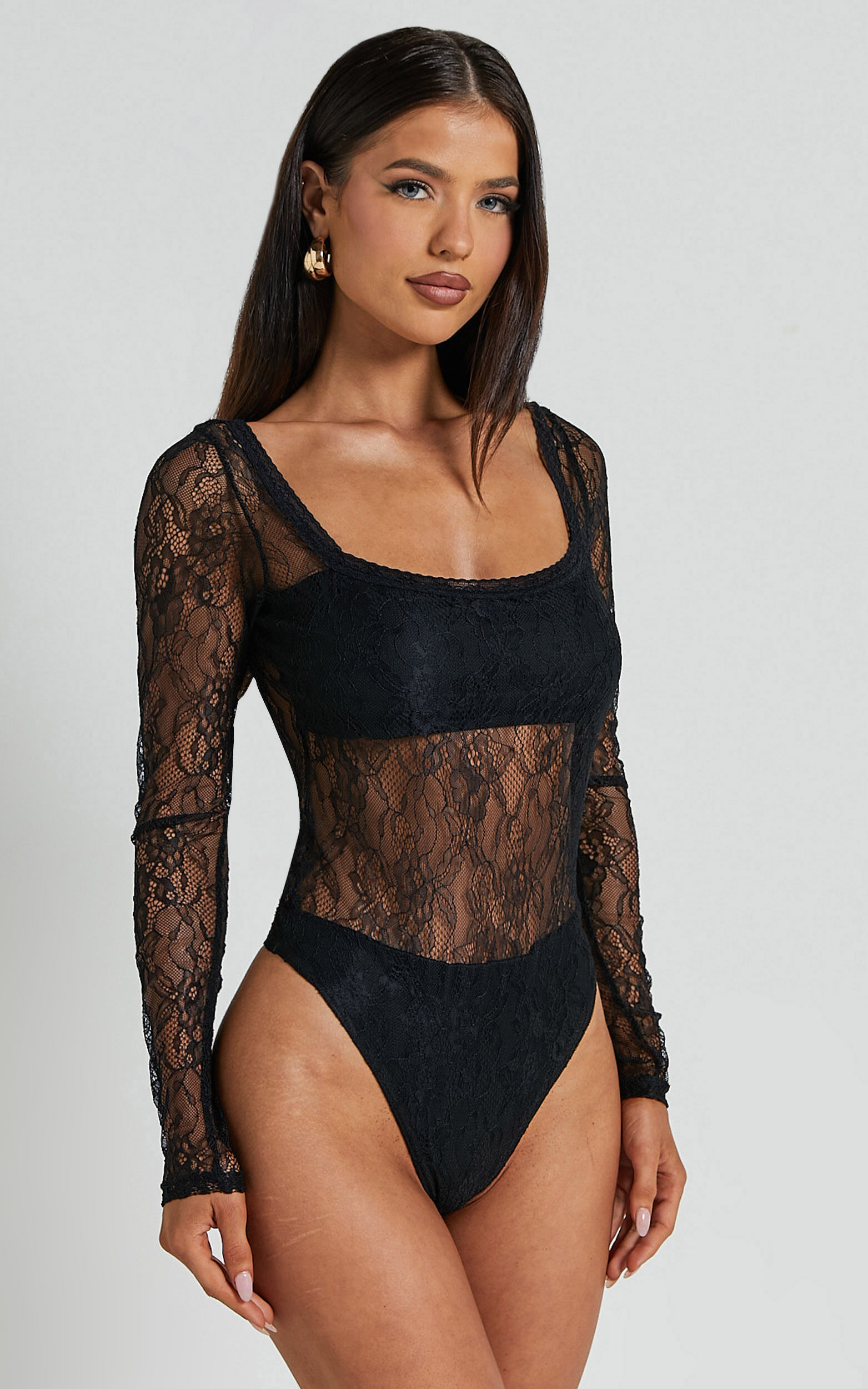 Long sleeve lace body cheap
