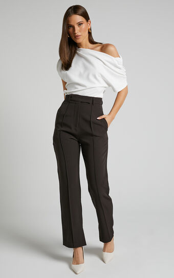 Rogers - High Waisted Pants in Charcoal