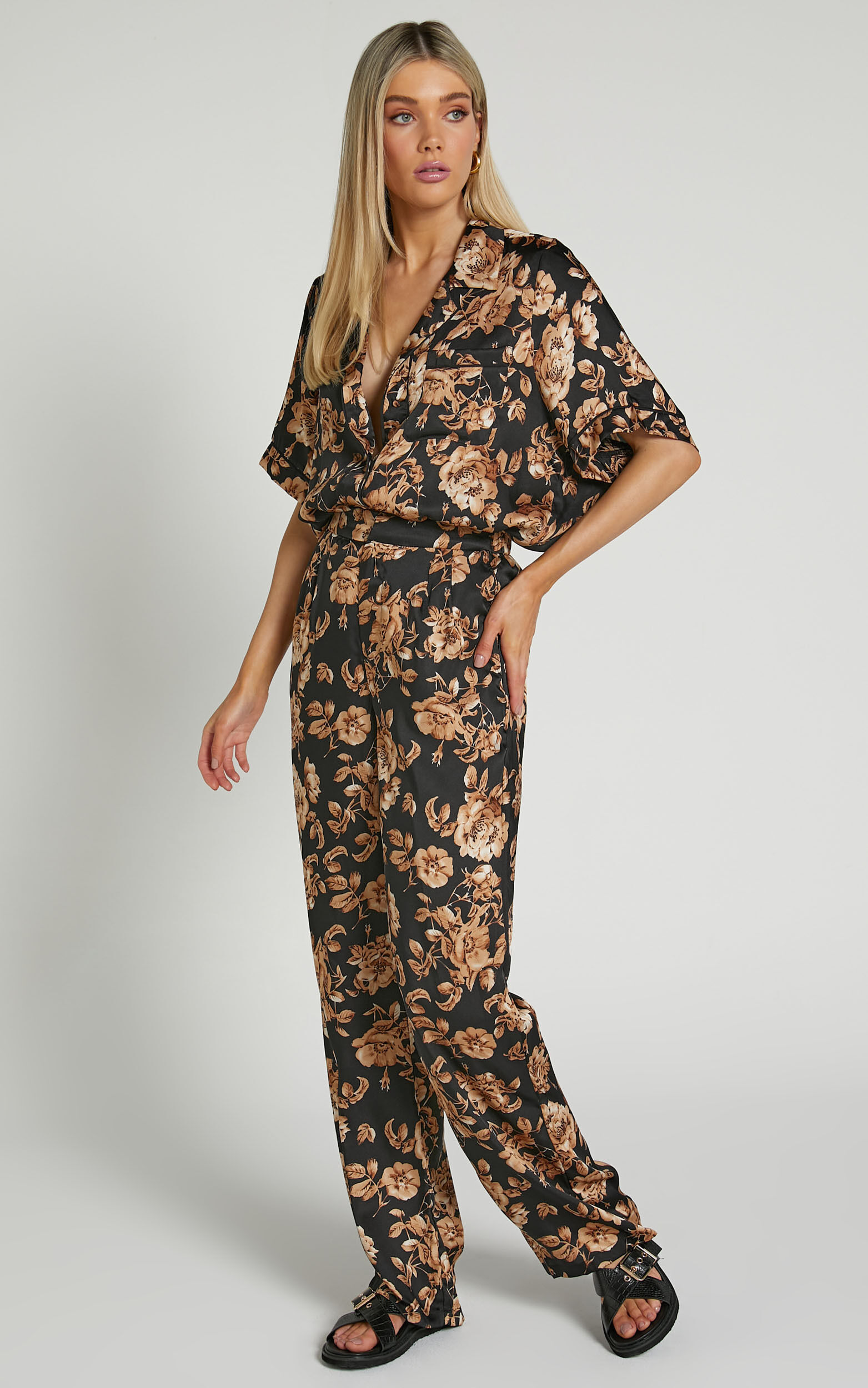 High waisted wide leg floral pants new arrivals