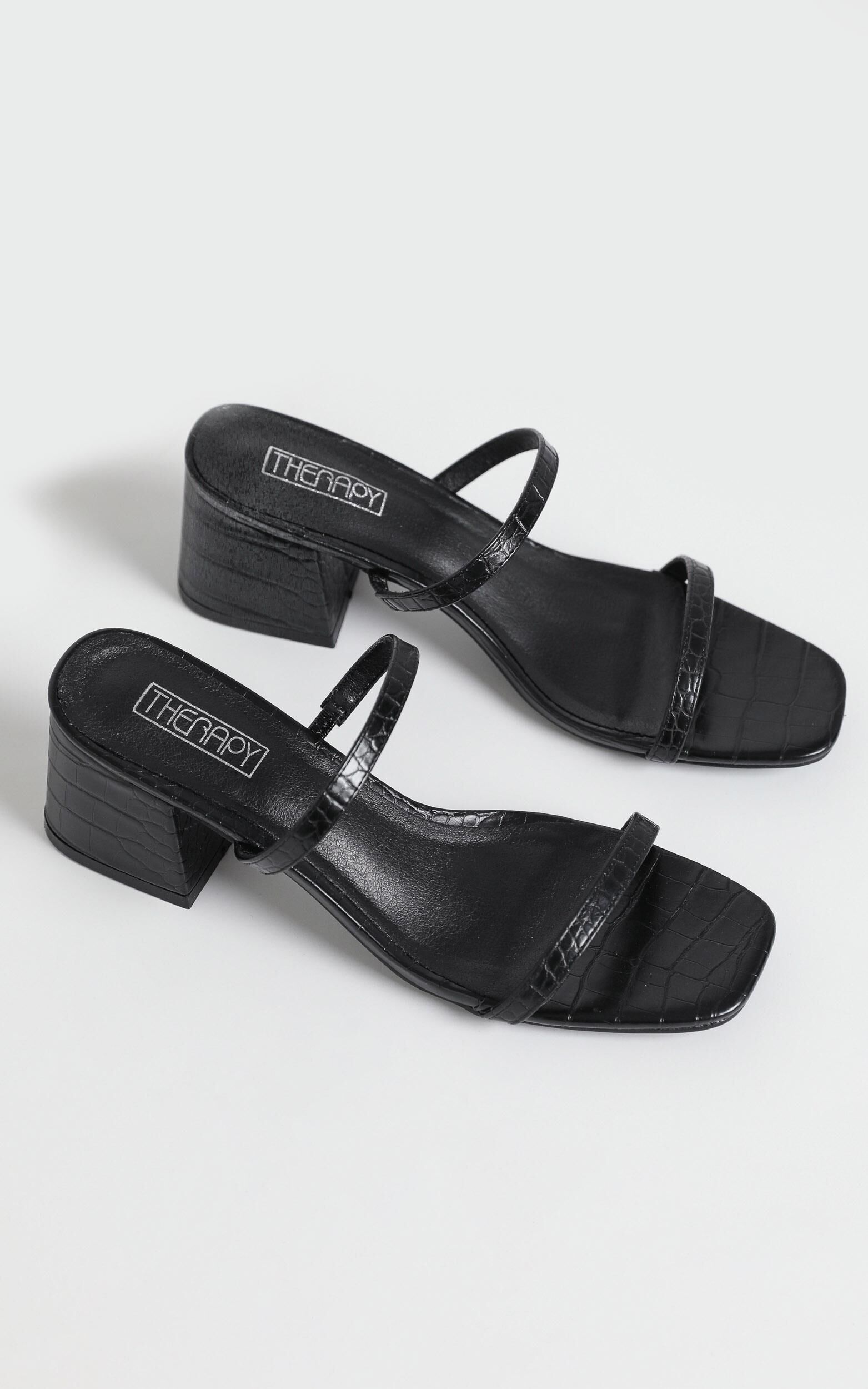 Therapy goldie shop heels black croc