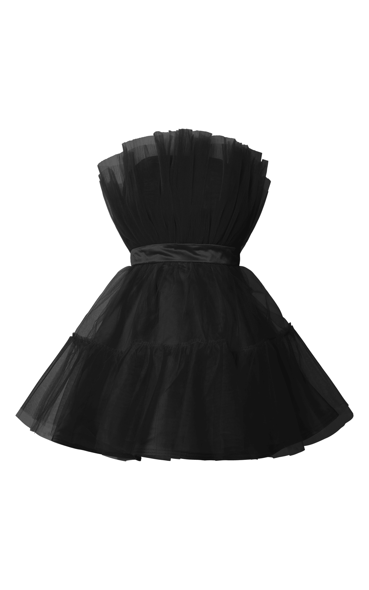 Amalya Mini Dress - Tiered Tulle Fit and Flare Dress in Black | Showpo