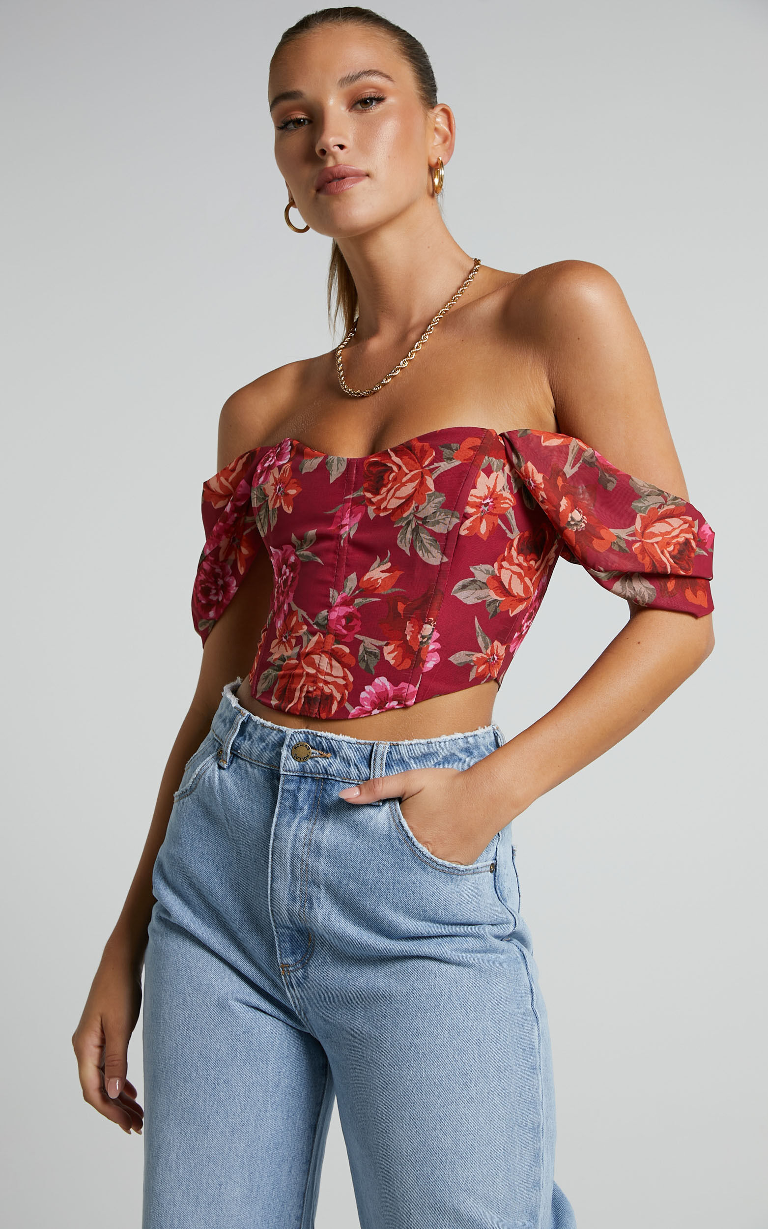 Off the shoulder corset top discount