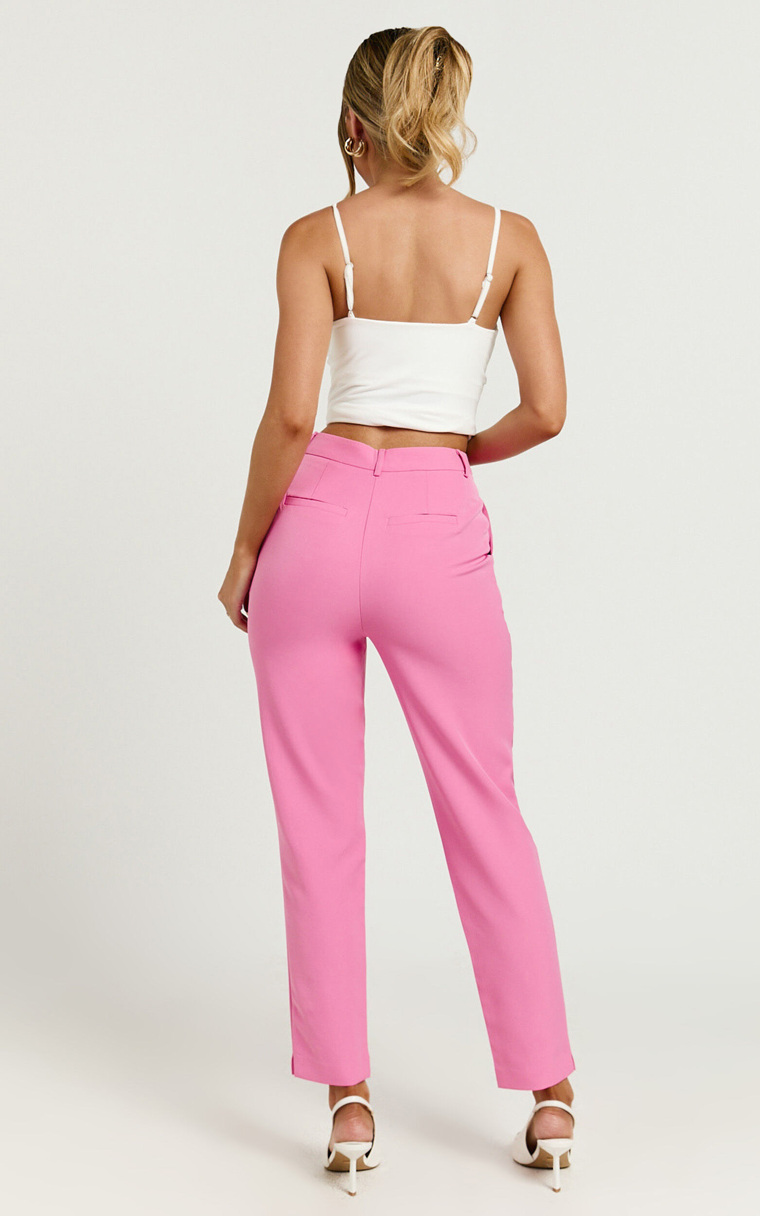 Pale pink capri pants deals