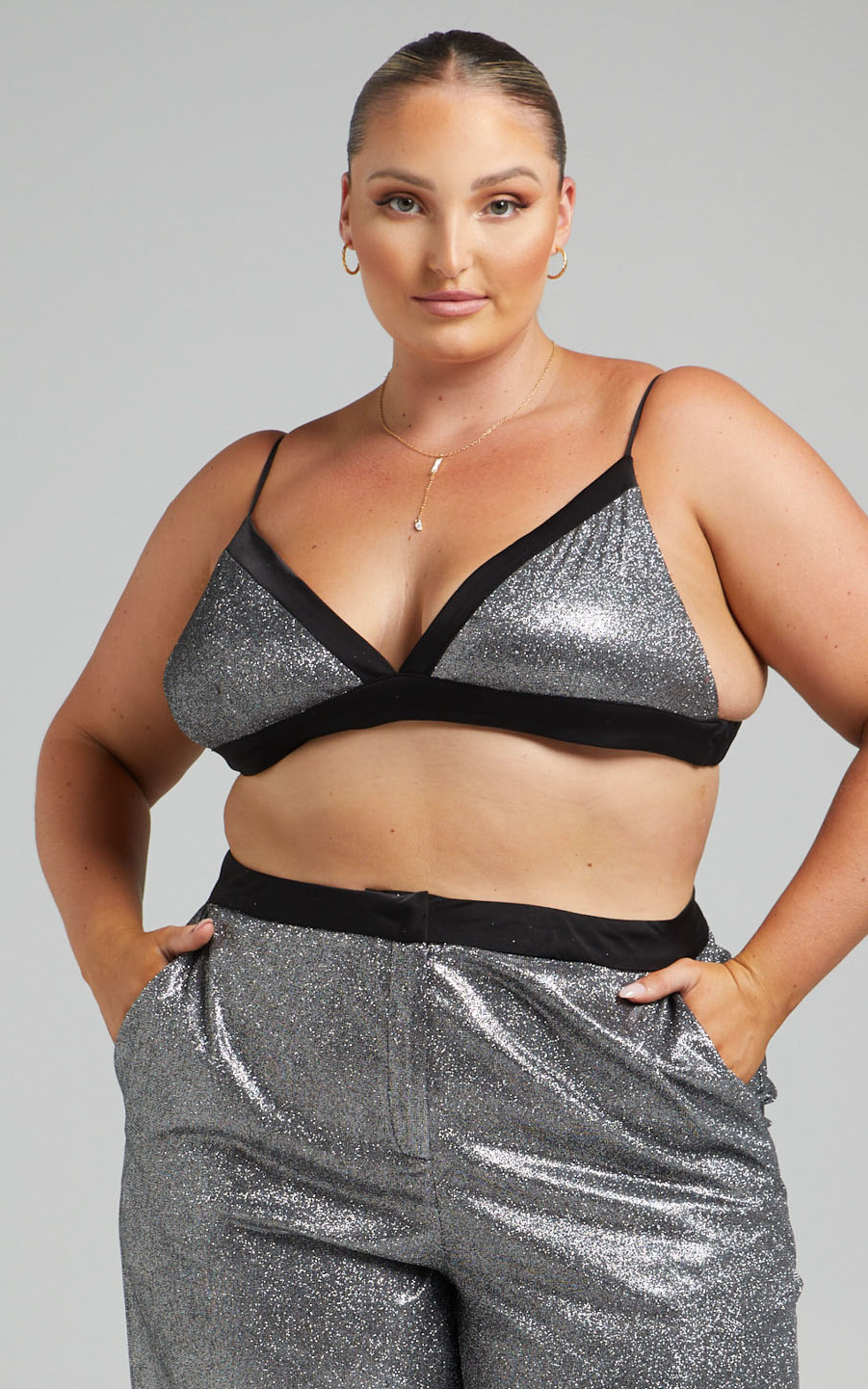 Metallic bralette top hot sale