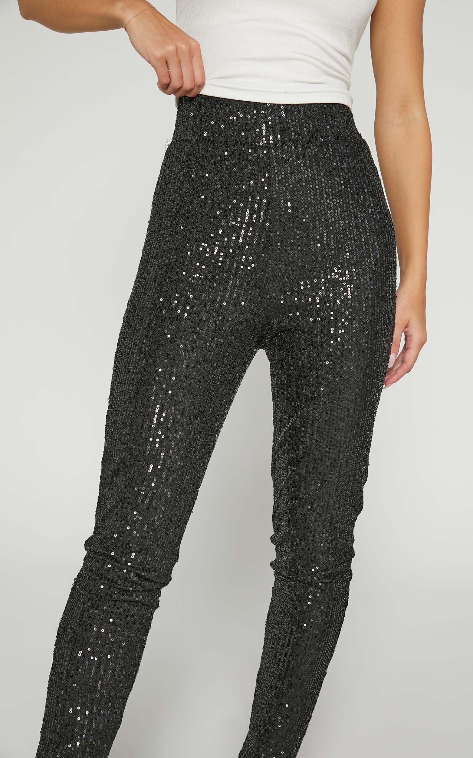 Corey Pants Sequin Leggings in Black Showpo EU