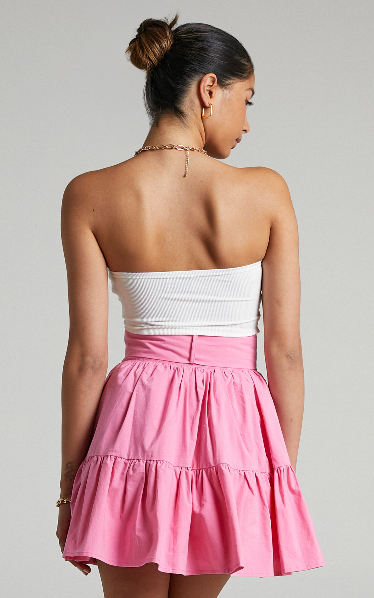 Bubble gum pink mini skirt cheap