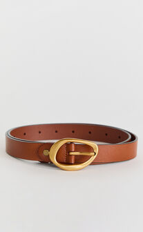 Desiree Belt - Thin Belt in Tan