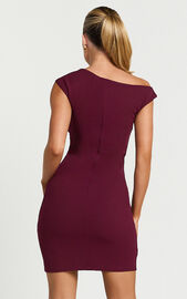 Vilma Mini Dress - One Shoulder Bodycon Dress in Wine | Showpo USA