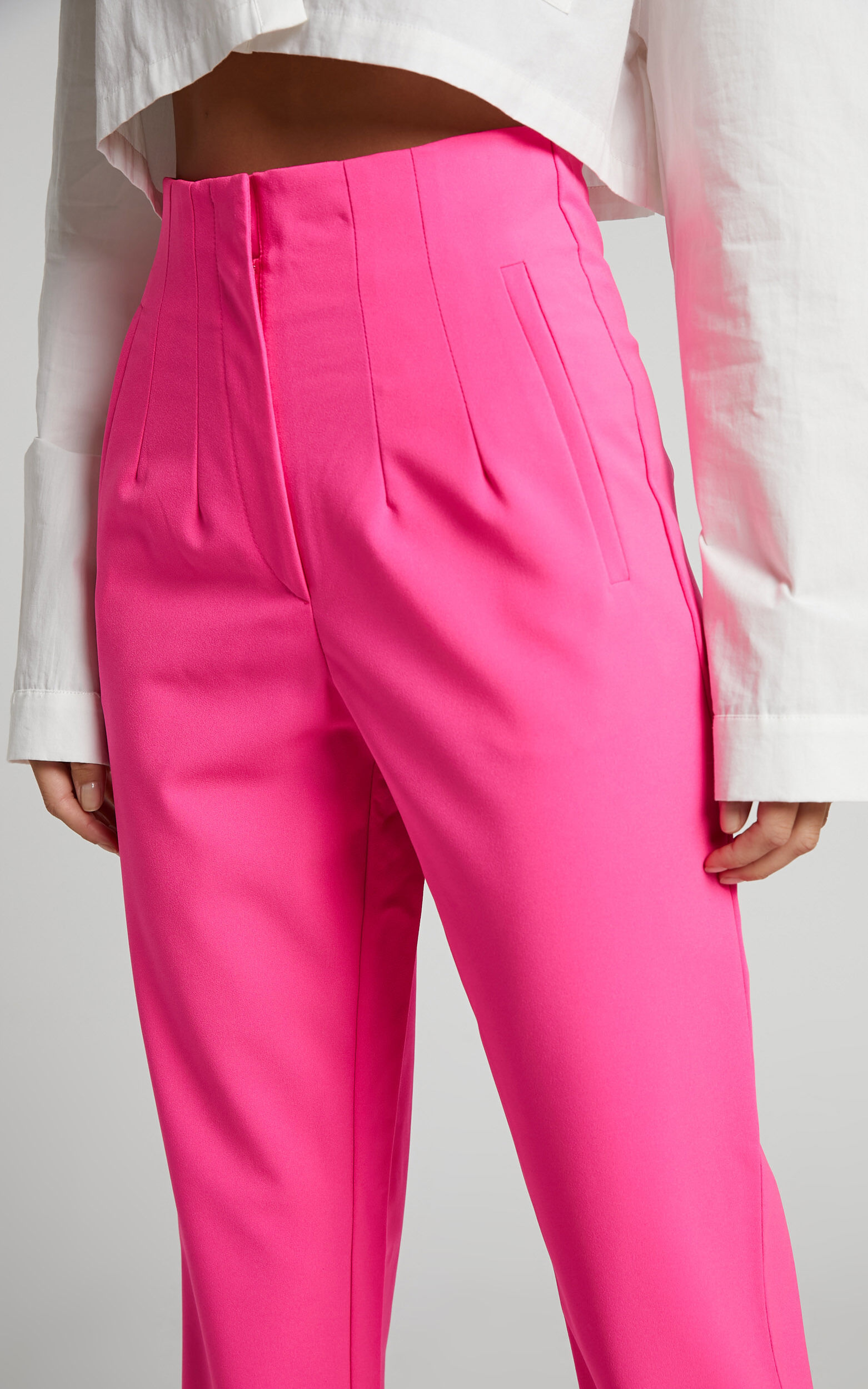 Pink cut top off trousers