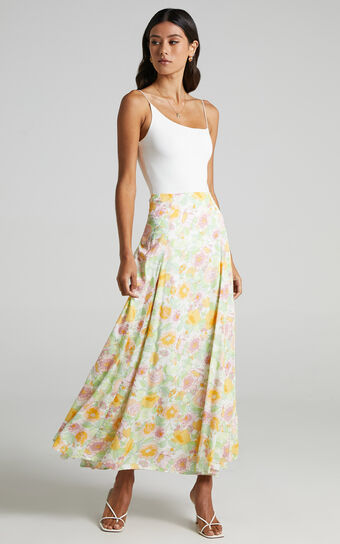 Stephens Skirt in Linear Floral