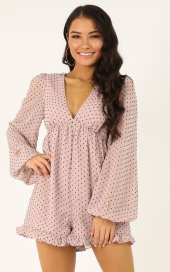 Popping Candy Playsuit In Blush Spot