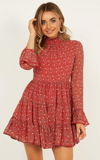 Final Call Dress In Red Print