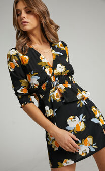 Rue Stiic - Patti Mini Skirt in Marigold Floral