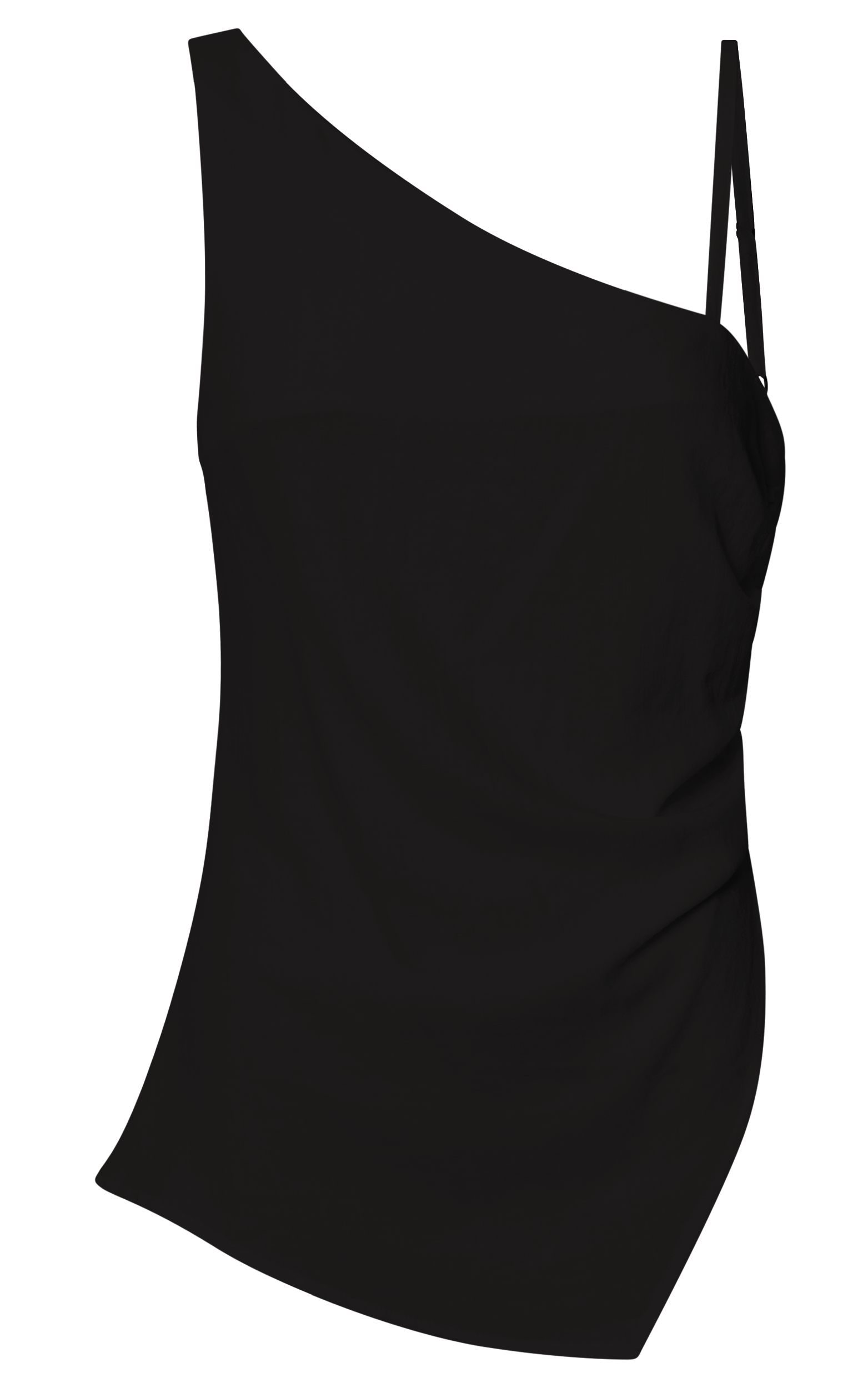 Andre Top - Asymmetric Shoulder V Hem Cami in Black | Showpo USA
