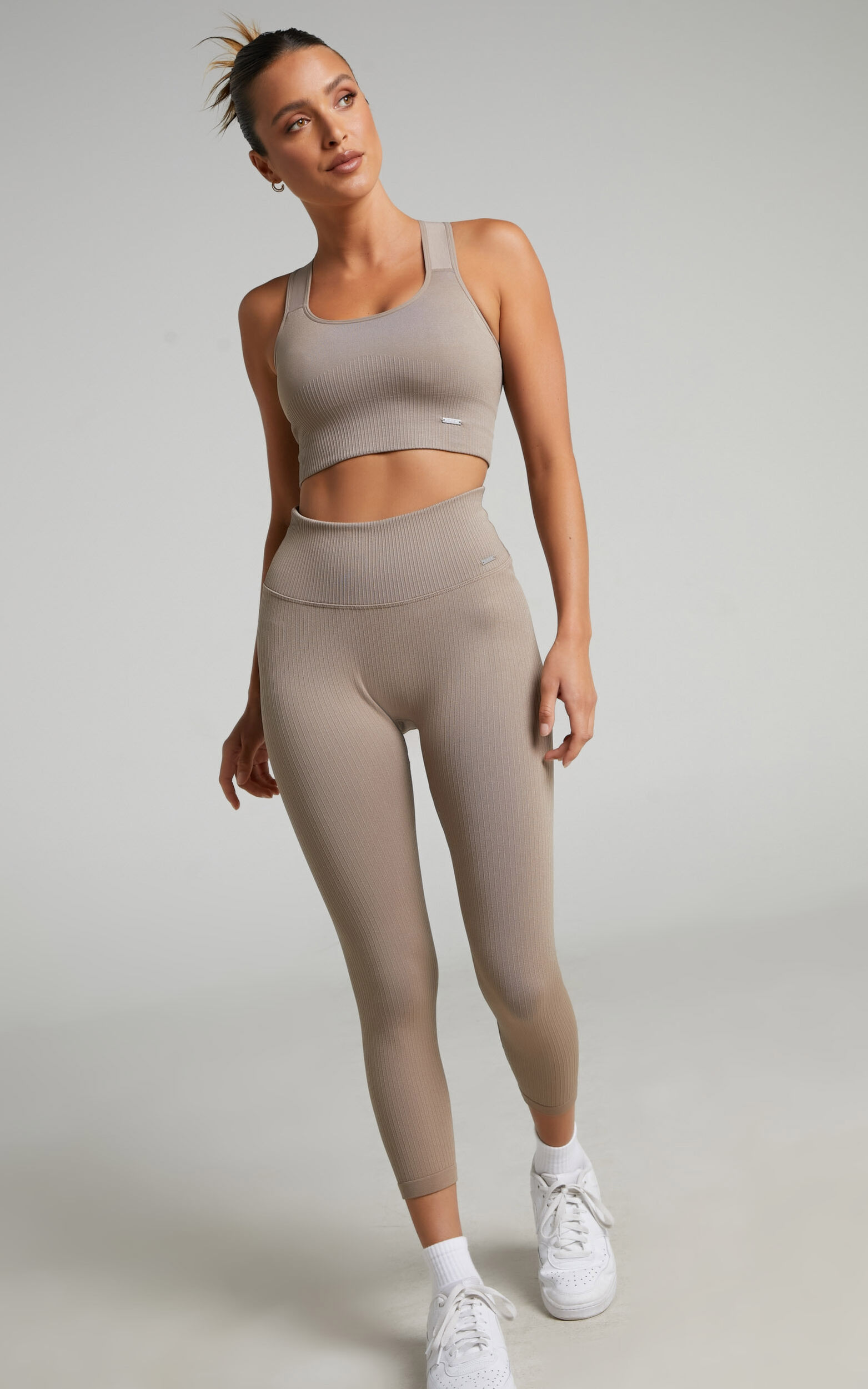 Aim'n - RIBBED SEAMLESS TIGHTS 7/8 in Espresso