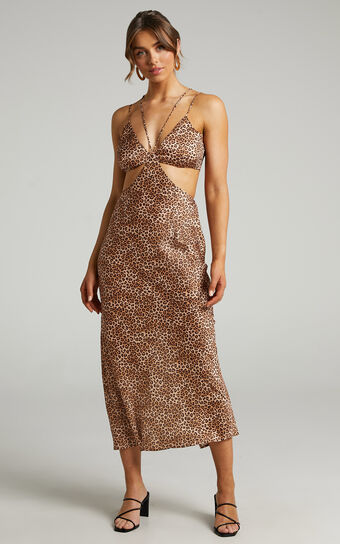 Runaway The Label - Portia Maxi Dress in leopard