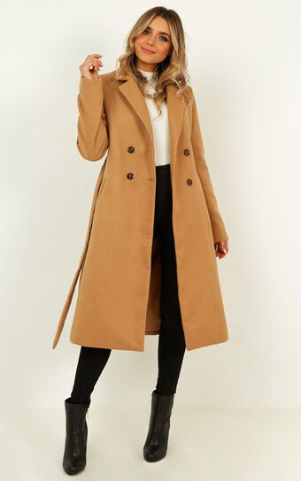 Forever Laughing Coat In Camel