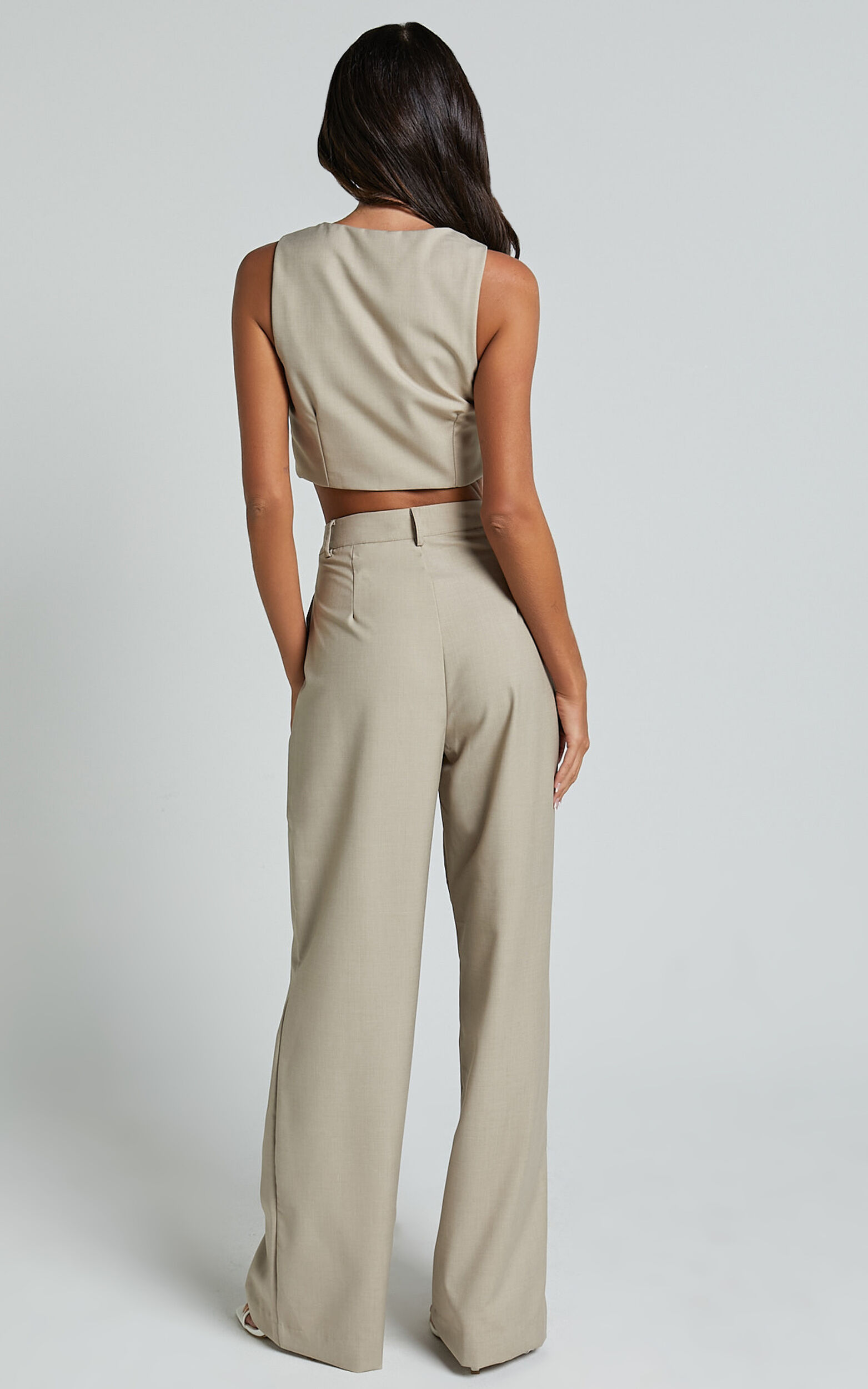 Izara Trousers - Mid Rise Relaxed Straight Leg Tailored