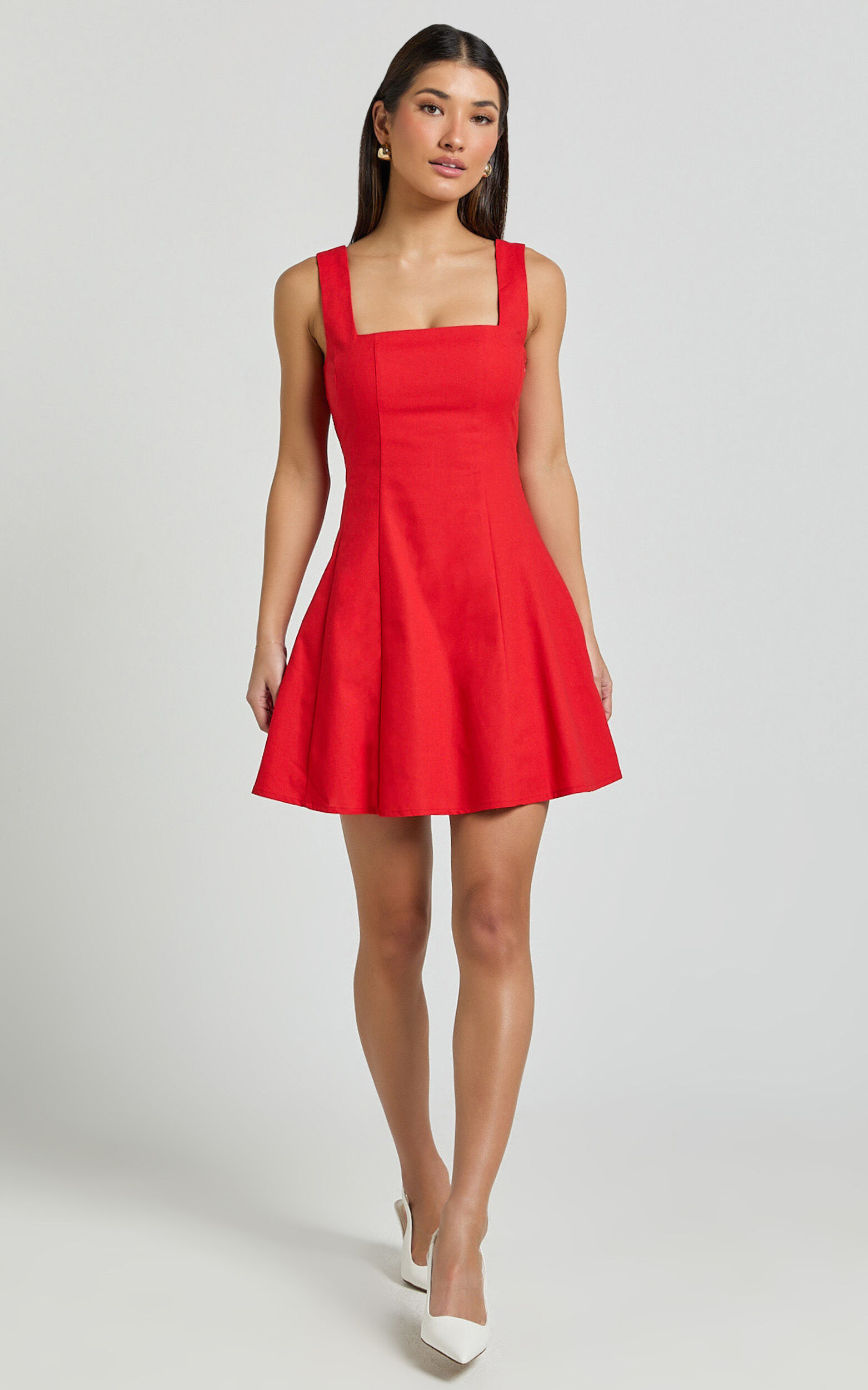 Short red dress casual shop