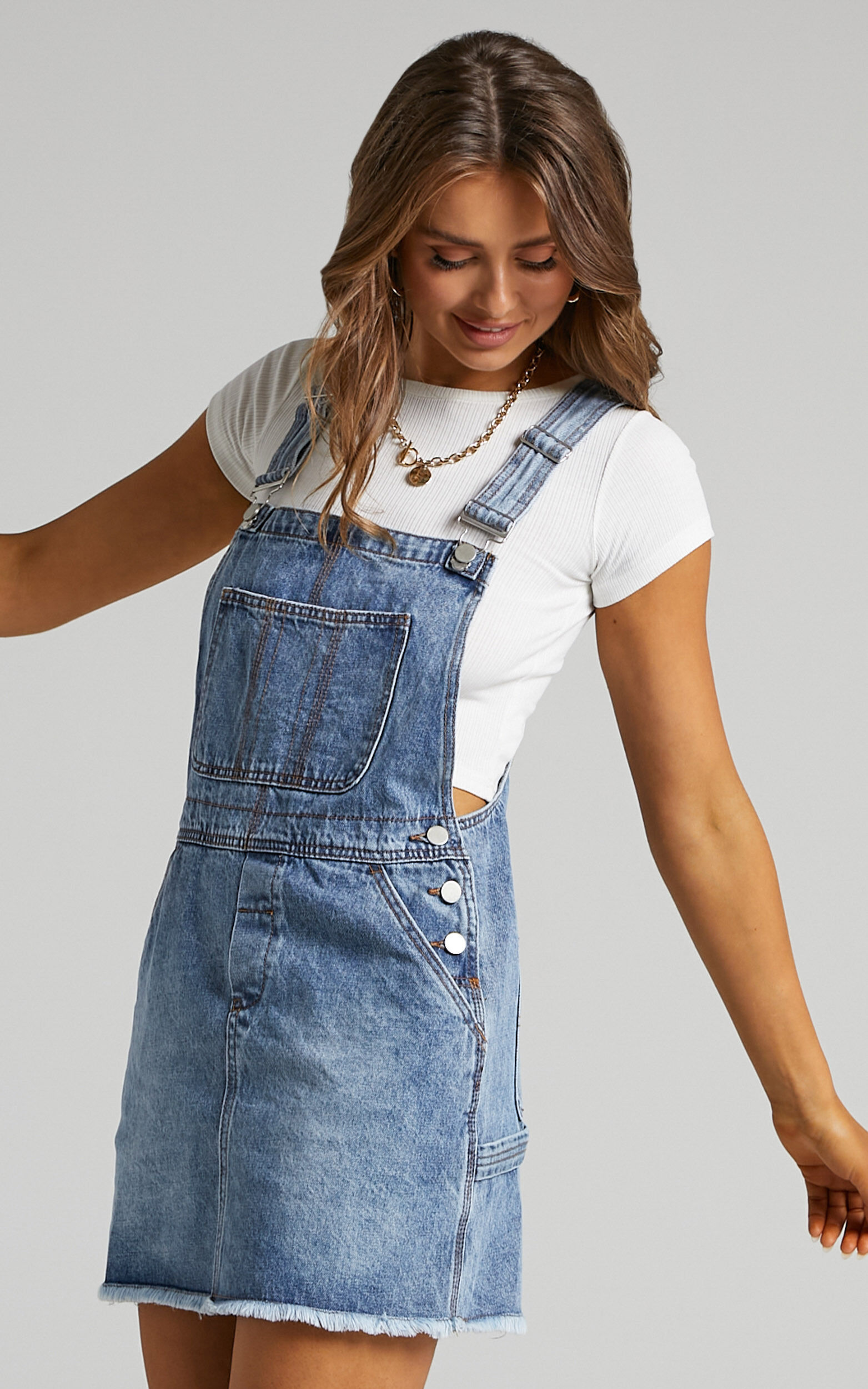Overall dress blue outlet