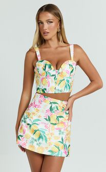 Janice Top - Bustier Crop Top in Le Citron