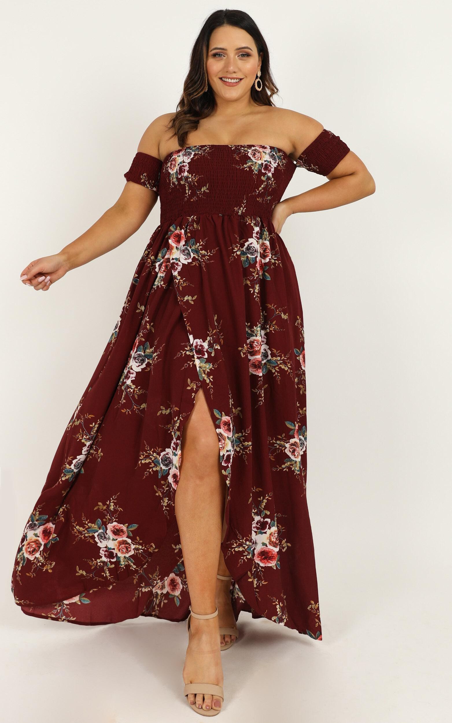 Lovestruck Maxi Dress in Wine Floral | Showpo