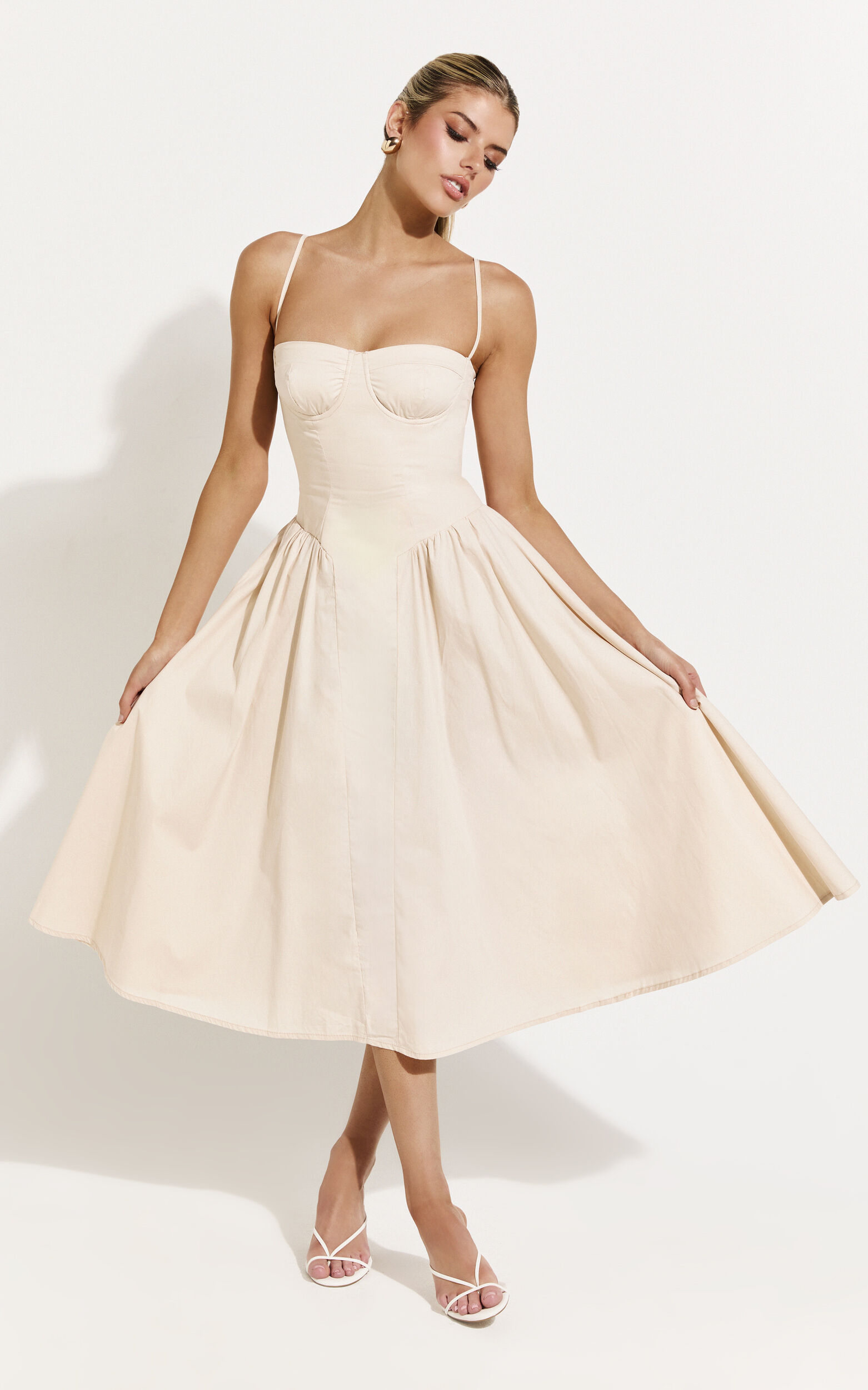 Cream dresses online new arrivals