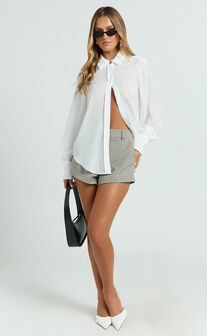 Jazmin Top - Button Down Shirt Top in Off White