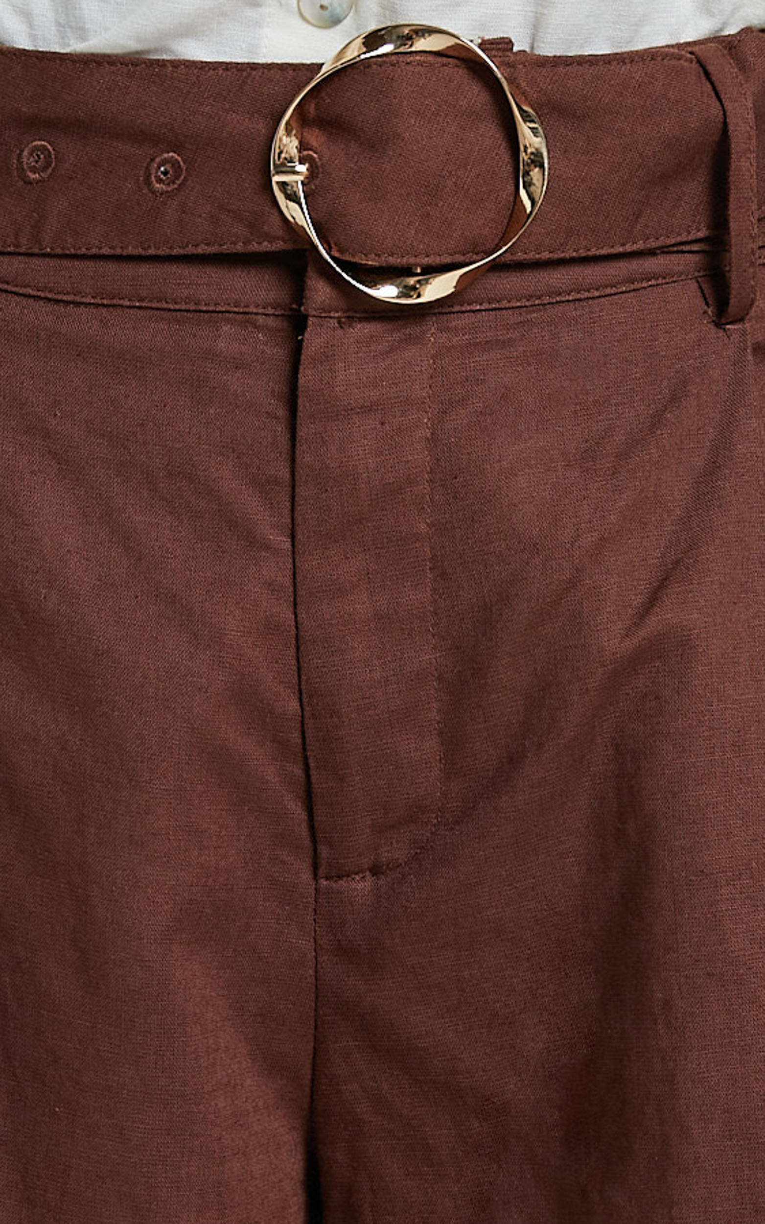 MATE the Label 100% Linen Ruby Shorts in Sedona Brown Size Small