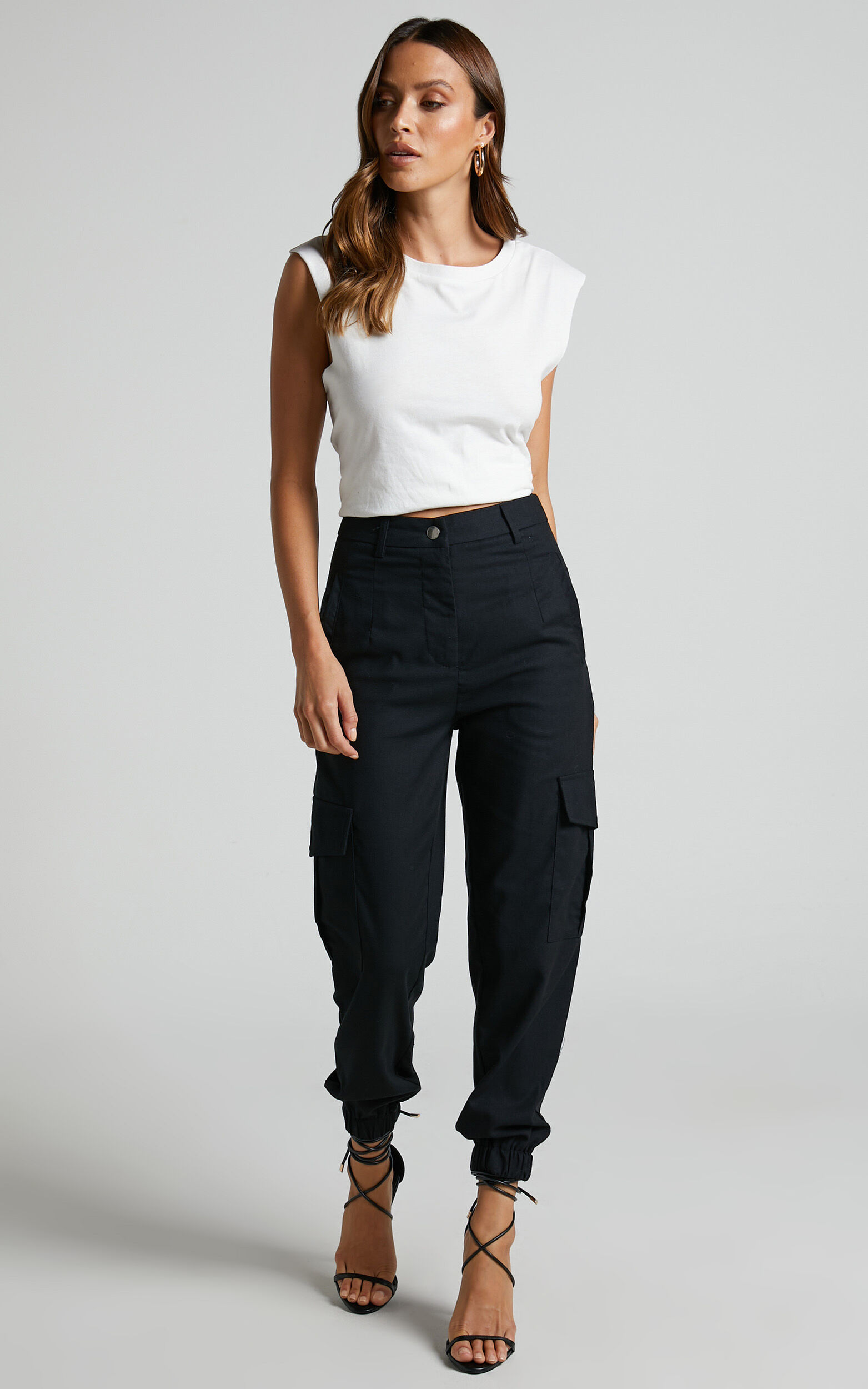 Kayla Pants - Mid Rise Cargo Pants in Black | Showpo USA