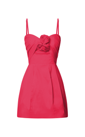 Amberle Mini Dress - Strappy Rosette Detail Bodice Dress in Raspberry | Showpo USA