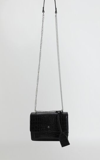 Peta And Jain - Lissy Chain Bag In Black Croc