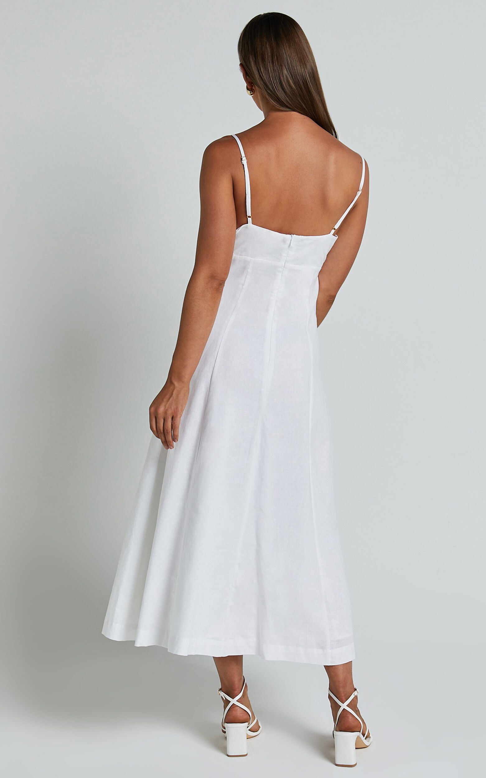 Amalie The Label Carietta Linen Blend Strappy Sweetheart Cut Out