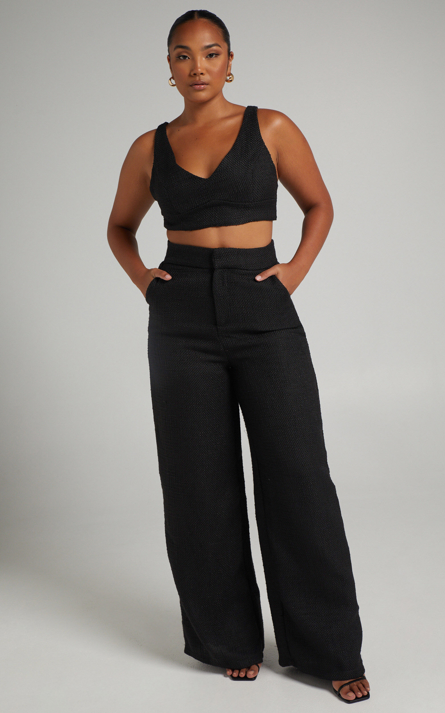 Crop top with outlet wide leg pants