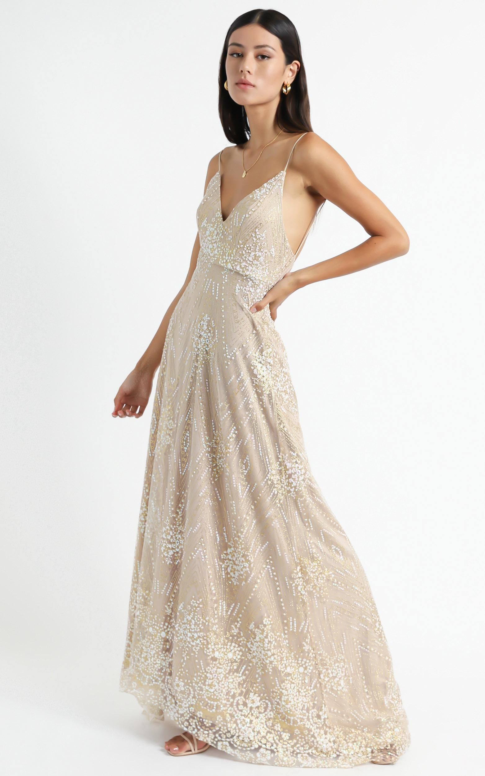 Called out dress in gold hot sale sparkle