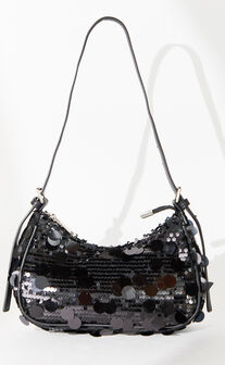 Wilma Bag - Sequin Shoulder Bag in Black