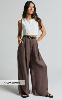 Clarke Pants - High Waist Wide Leg Pants in Slate