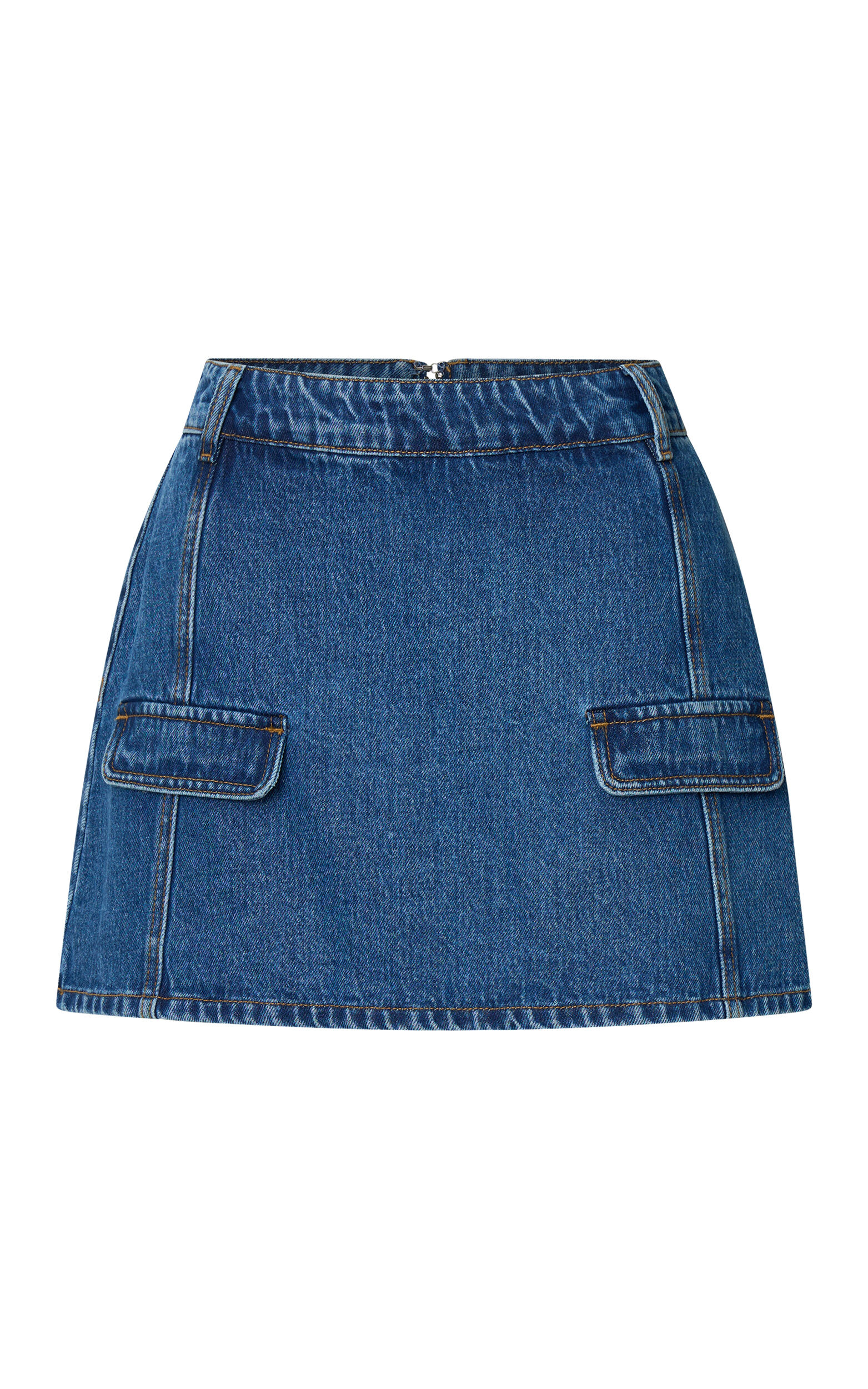 India Skort - Recycled Denim Mid Rise Skort in Dark Blue