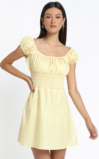 Hilary Dress in Yellow Floral