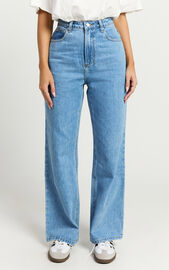 Cole Jeans - High Waist Relaxed Wide Leg Recycled Denim Jeans in Mid ...