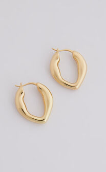 Lejia Irregular Shape Hoop Earrings in Gold