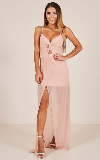 Knot My Fault Maxi Dress In Blush
