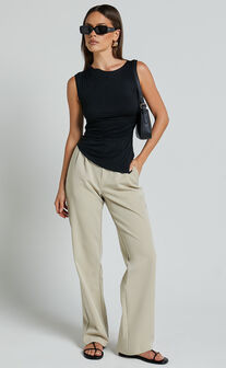 Milica Trousers - Belted High Waisted Trousers in Black