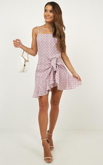Out In The Moonlight Dress In Lilac Spot