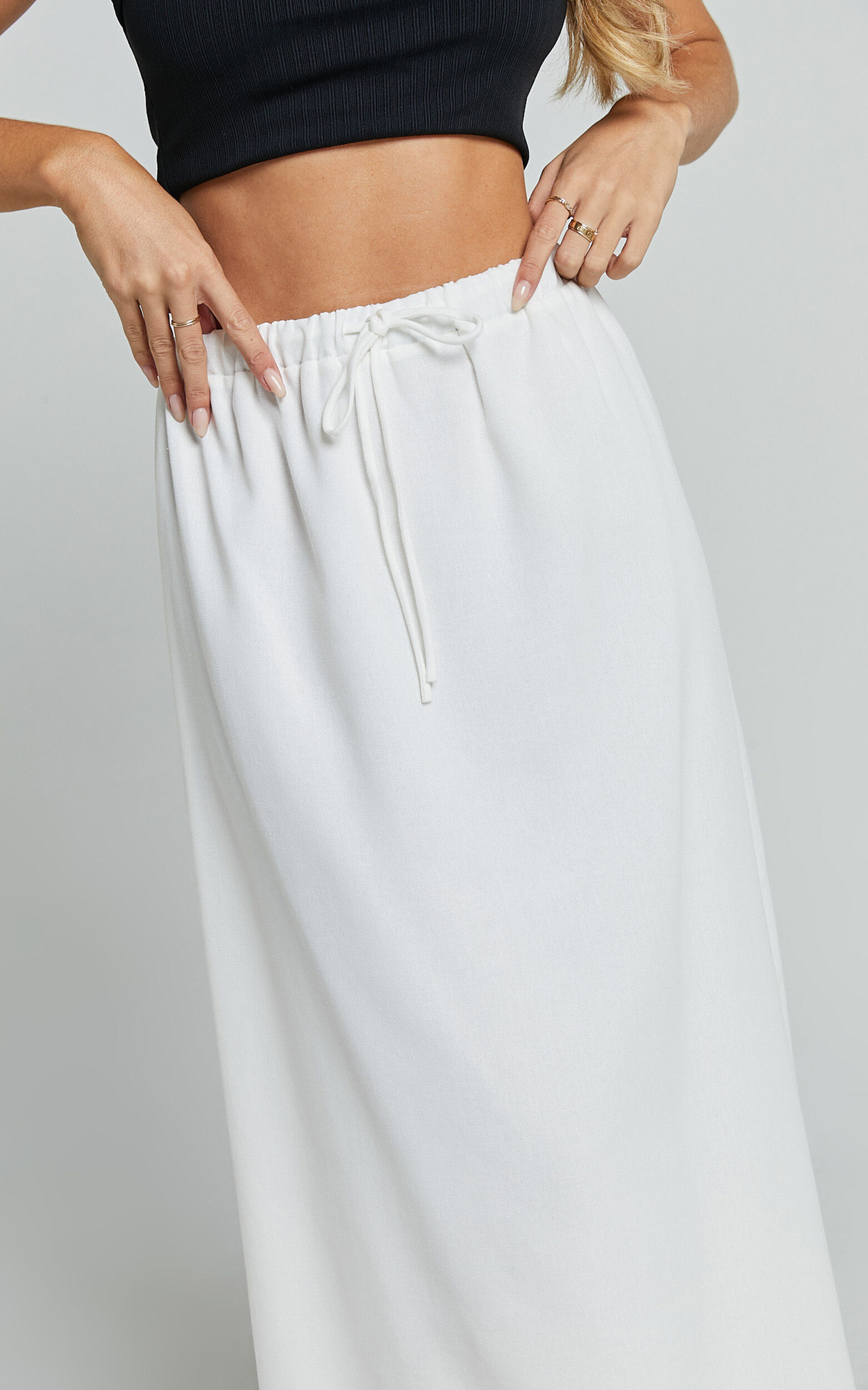 White linen a line skirt online