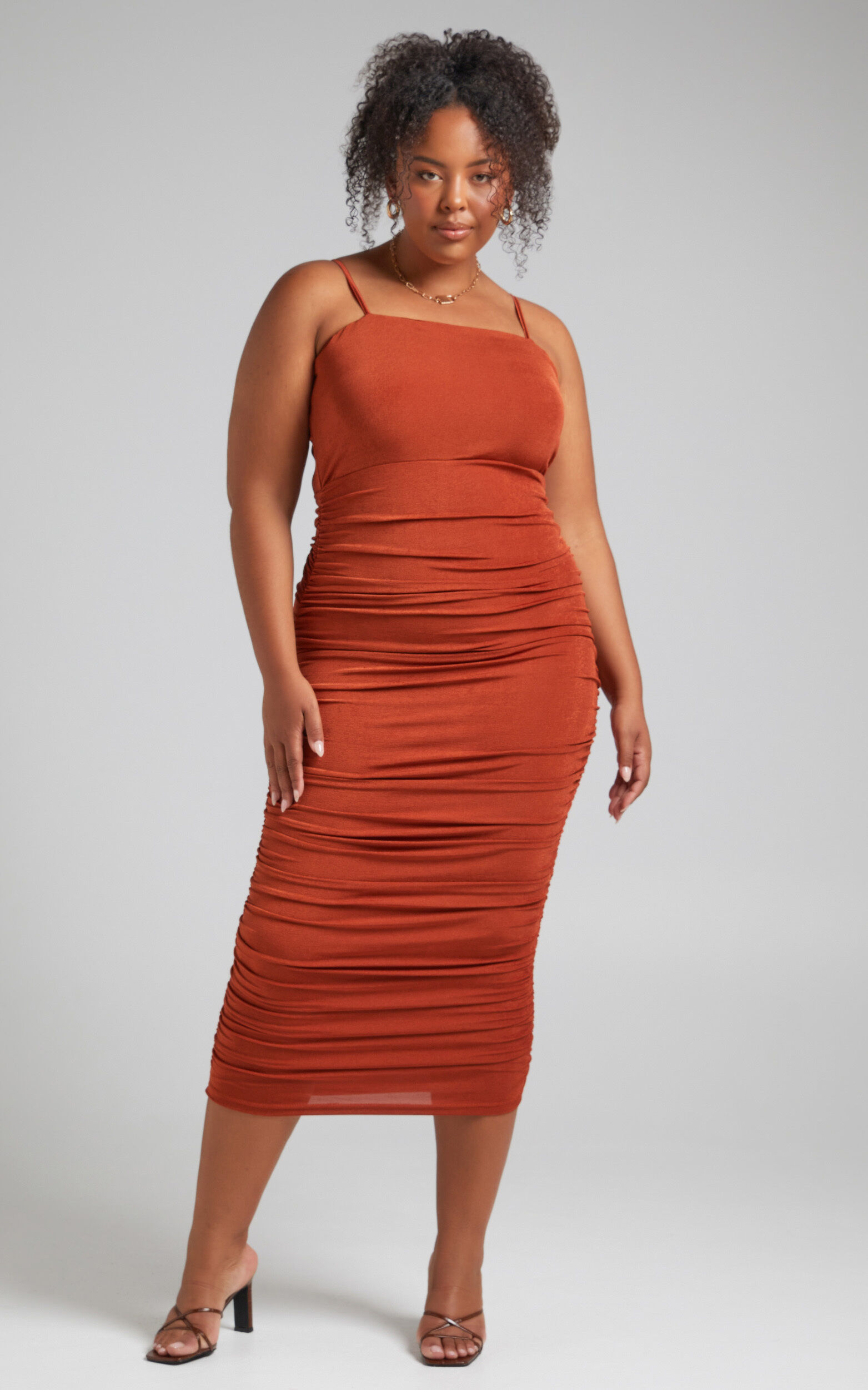Rust color bodycon dress new arrivals