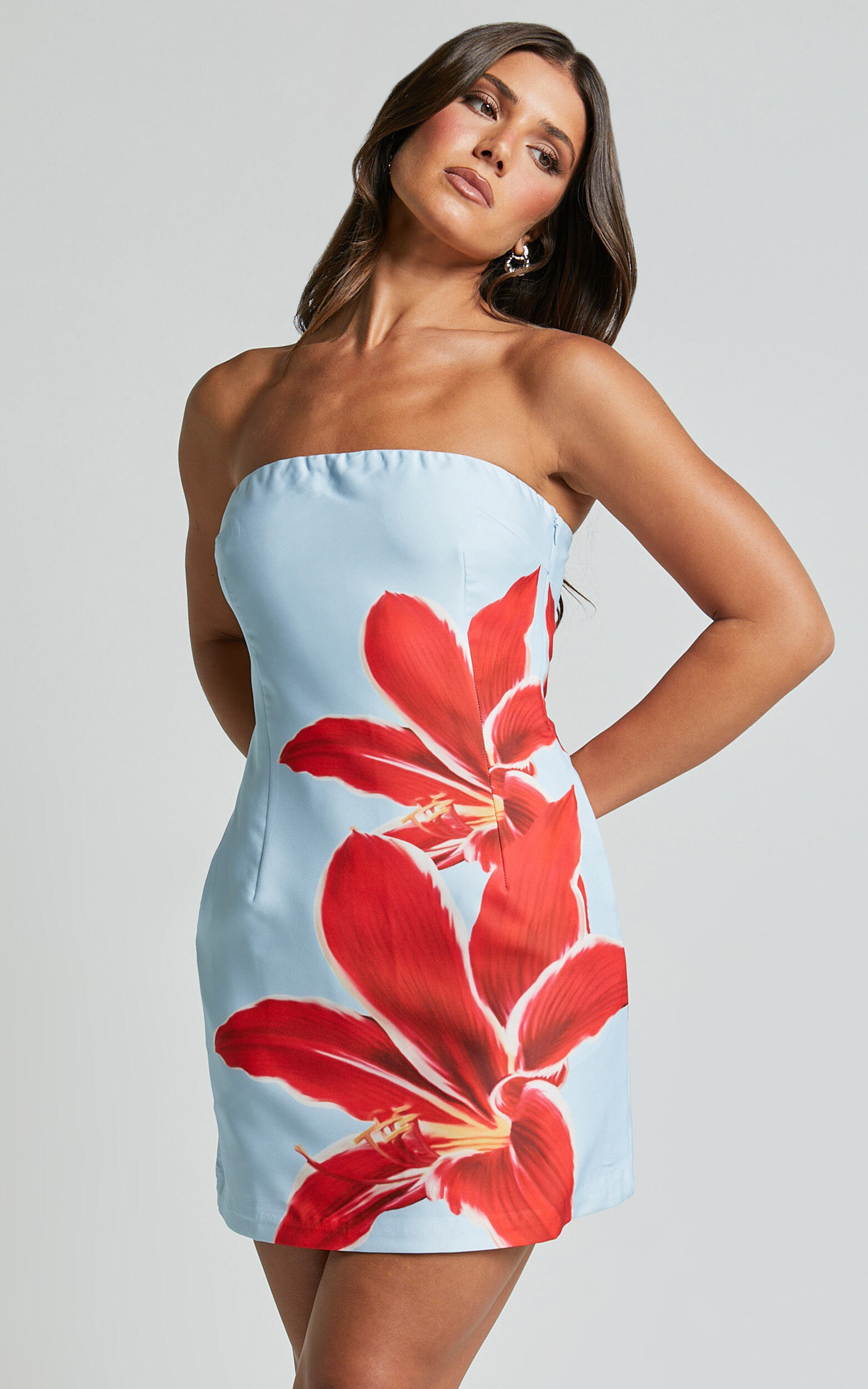 Runaway The Label - Primrose Mini Dress in RED LILY - XS, RED2