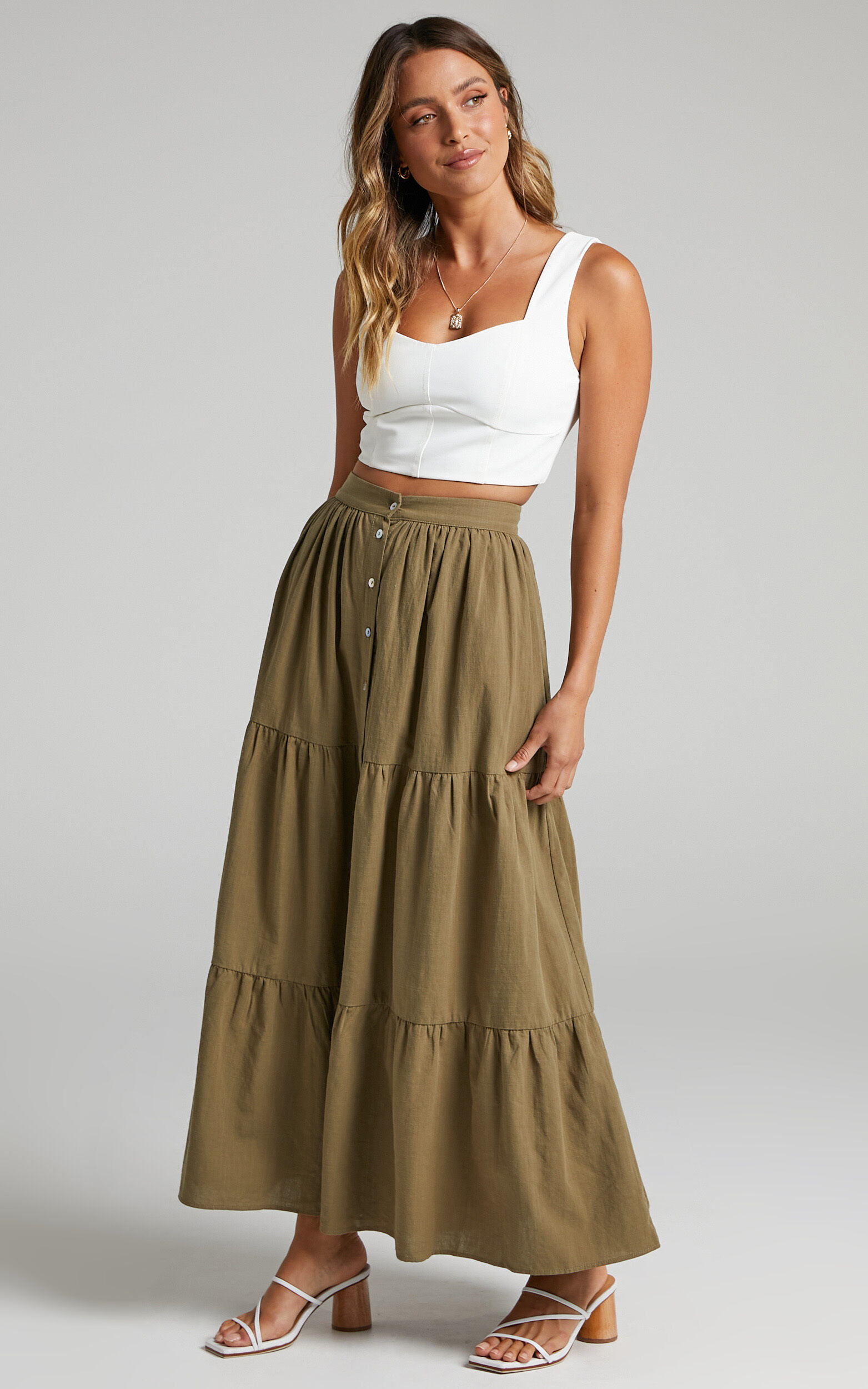 Forever 21 tiered maxi skirt sales