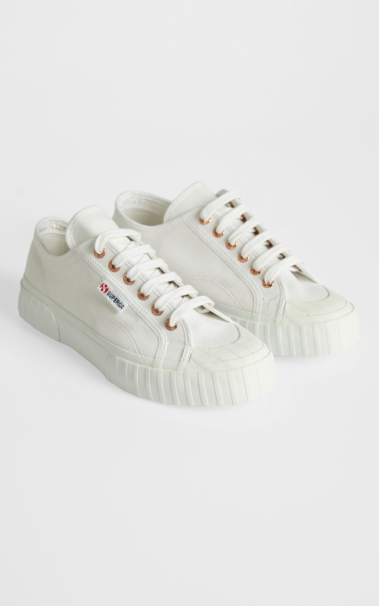 Superga white shop rose gold platform
